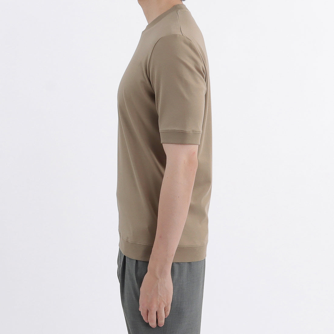 Tailored Ribbed Hem T-shirt Color: Mist