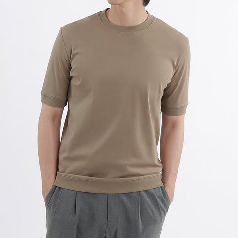 Tailored Ribbed Hem T-shirt Color: Mist