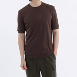 Tailored Ribbed Hem T-shirt Color: Oak