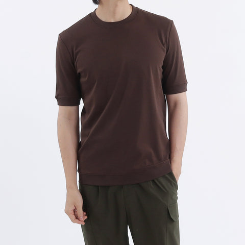 Tailored Ribbed Hem T-shirt Color: Oak