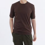 Tailored Ribbed Hem T-shirt Color: Oak