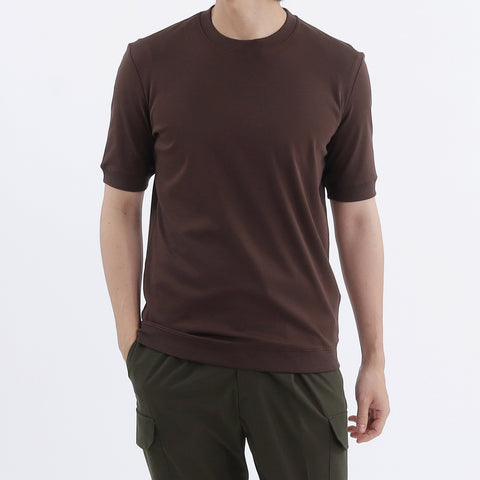 Tailored Ribbed Hem T-shirt Color: Oak