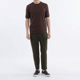 Tailored Ribbed Hem T-shirt Color: Oak