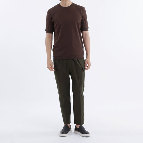Tailored Ribbed Hem T-shirt Color: Oak