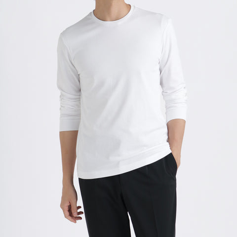 【Renewal】Tailored Long Sleeve T-shirt Color: White