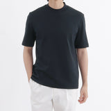 Tailored Mock Neck T-shirt Color: Navy