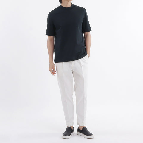 Tailored Mock Neck T-shirt Color: Navy