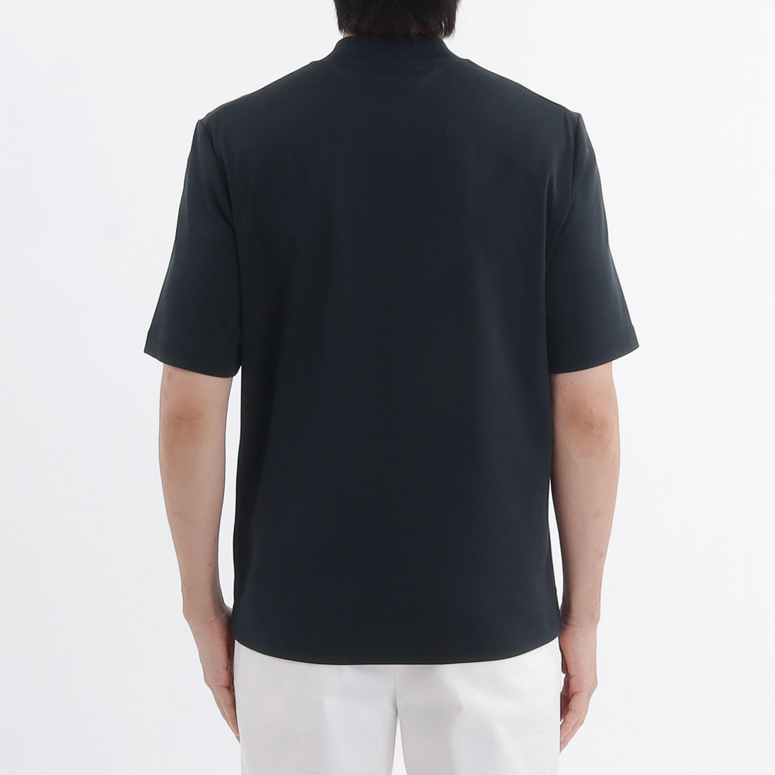 スビンプラチナムスムース テーラードモックネックTシャツ ネイビー