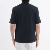 Tailored Mock Neck T-shirt Color: Navy