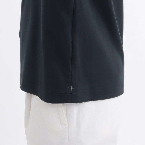 Tailored Mock Neck T-shirt Color: Navy
