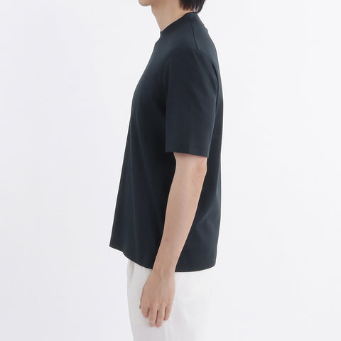 Tailored Mock Neck T-shirt Color: Navy