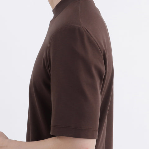 Tailored Mock Neck T-shirt Color: Oak