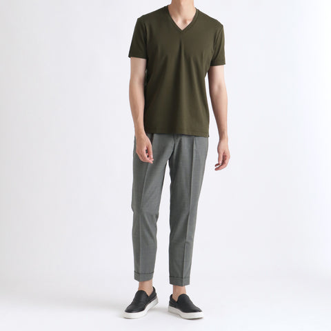 【Renewal】Tailored Vneck T-shirt Color: Olive