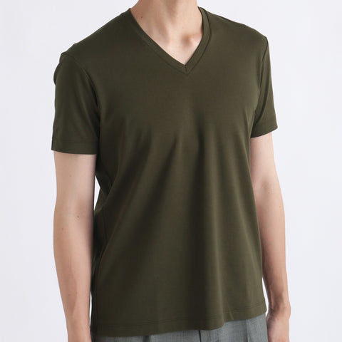 【Renewal】Tailored Vneck T-shirt Color: Olive