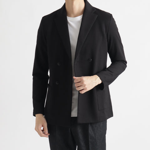 Smooth Terry Cardigan Double Jacket Color: Black