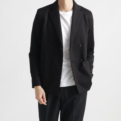 Smooth Terry Cardigan Double Jacket Color: Black