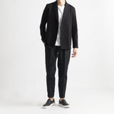 Smooth Terry Cardigan Double Jacket Color: Black