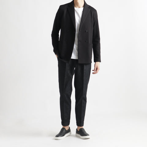 Smooth Terry Cardigan Double Jacket Color: Black