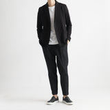 Smooth Terry Cardigan Double Jacket Color: Black