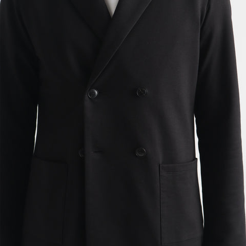 Smooth Terry Cardigan Double Jacket Color: Black