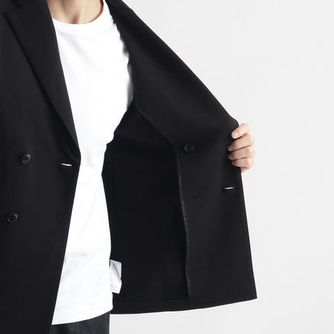 Smooth Terry Cardigan Double Jacket Color: Black