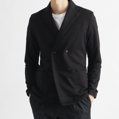 Smooth Terry Cardigan Double Jacket Color: Black