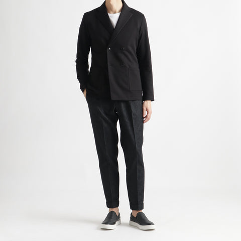 Smooth Terry Cardigan Double Jacket Color: Black