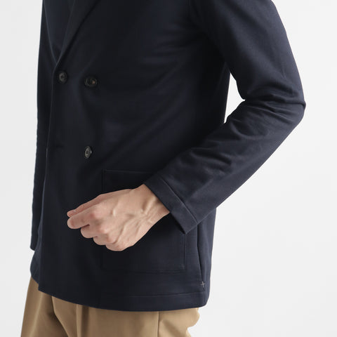 Smooth Terry Cardigan Double Jacket Color: Navy