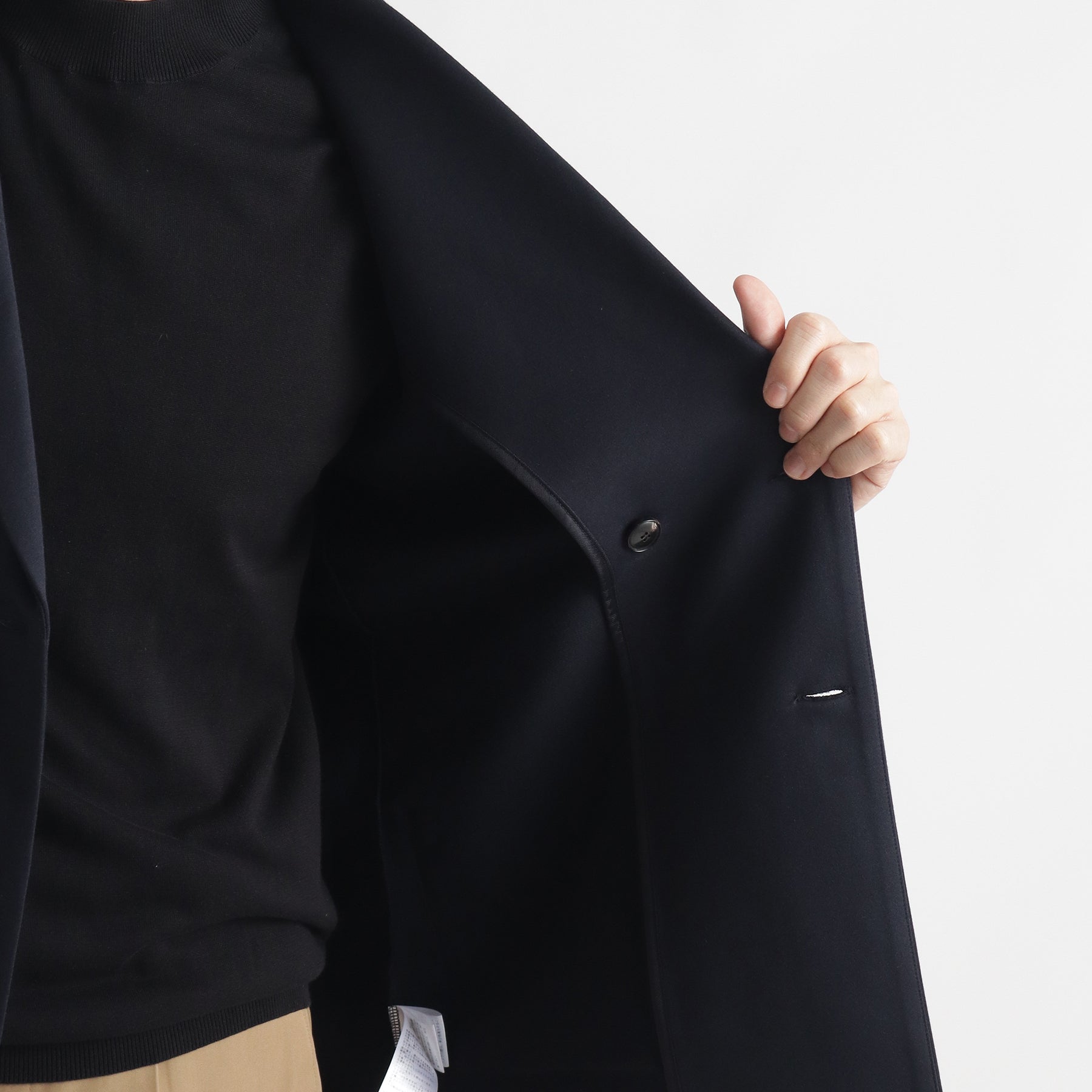 スムーステリー カーディガンダブルジャケット ネイビー | ＋CLOTHET