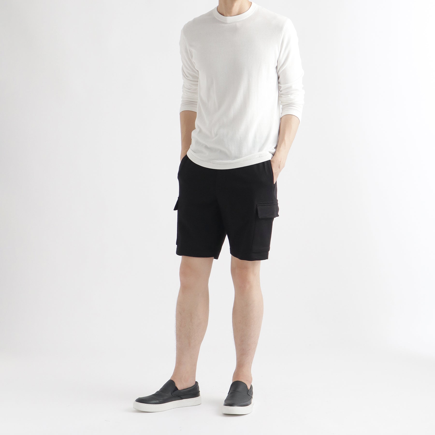 スビンプラチナムスムーステリー カーゴショートパンツ ブラック