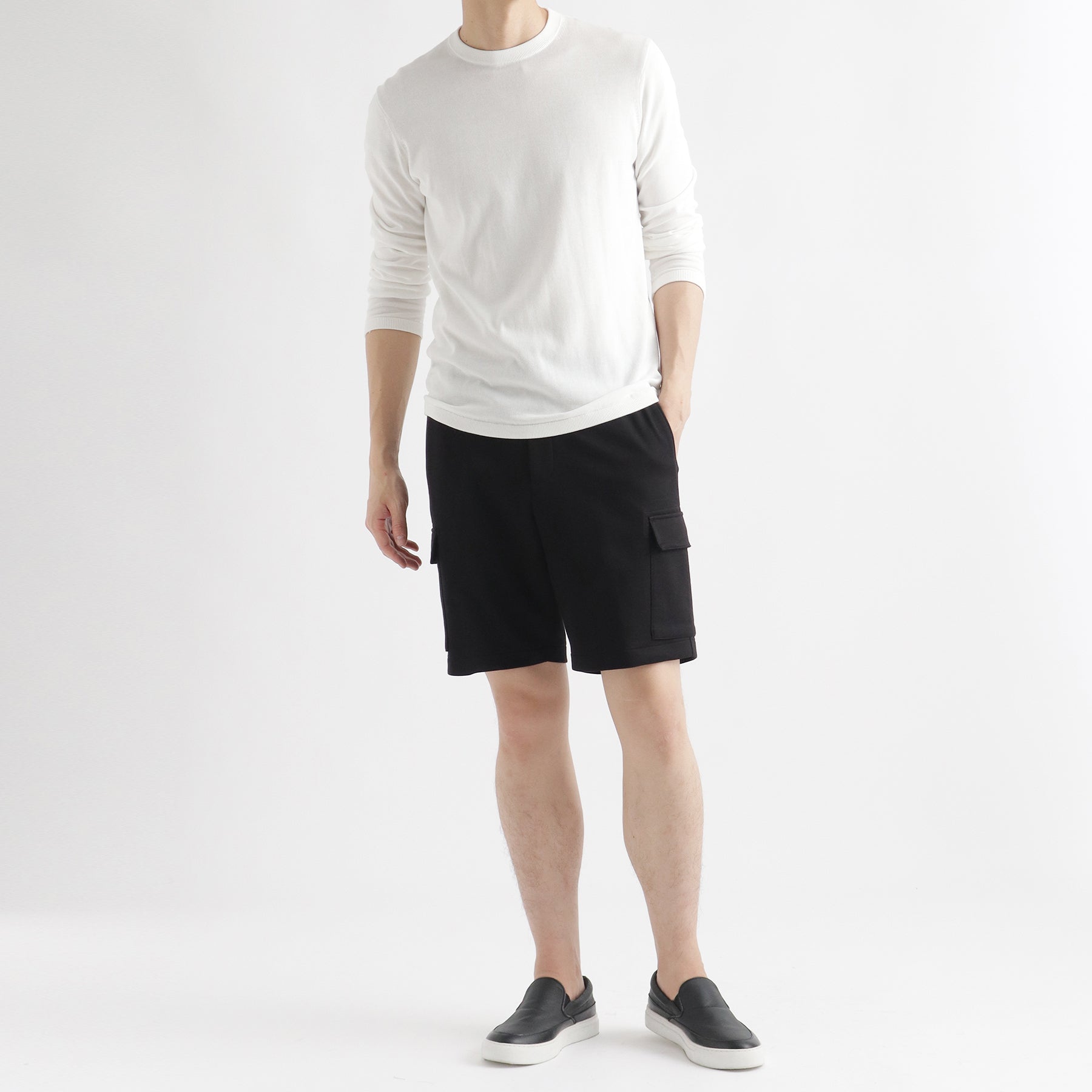 【新品】クロスクローゼットスビンプラチナム スムーステリーカーゴショートパンツ スビンプラチナムスムーステリー カーゴショートパンツ ブラック