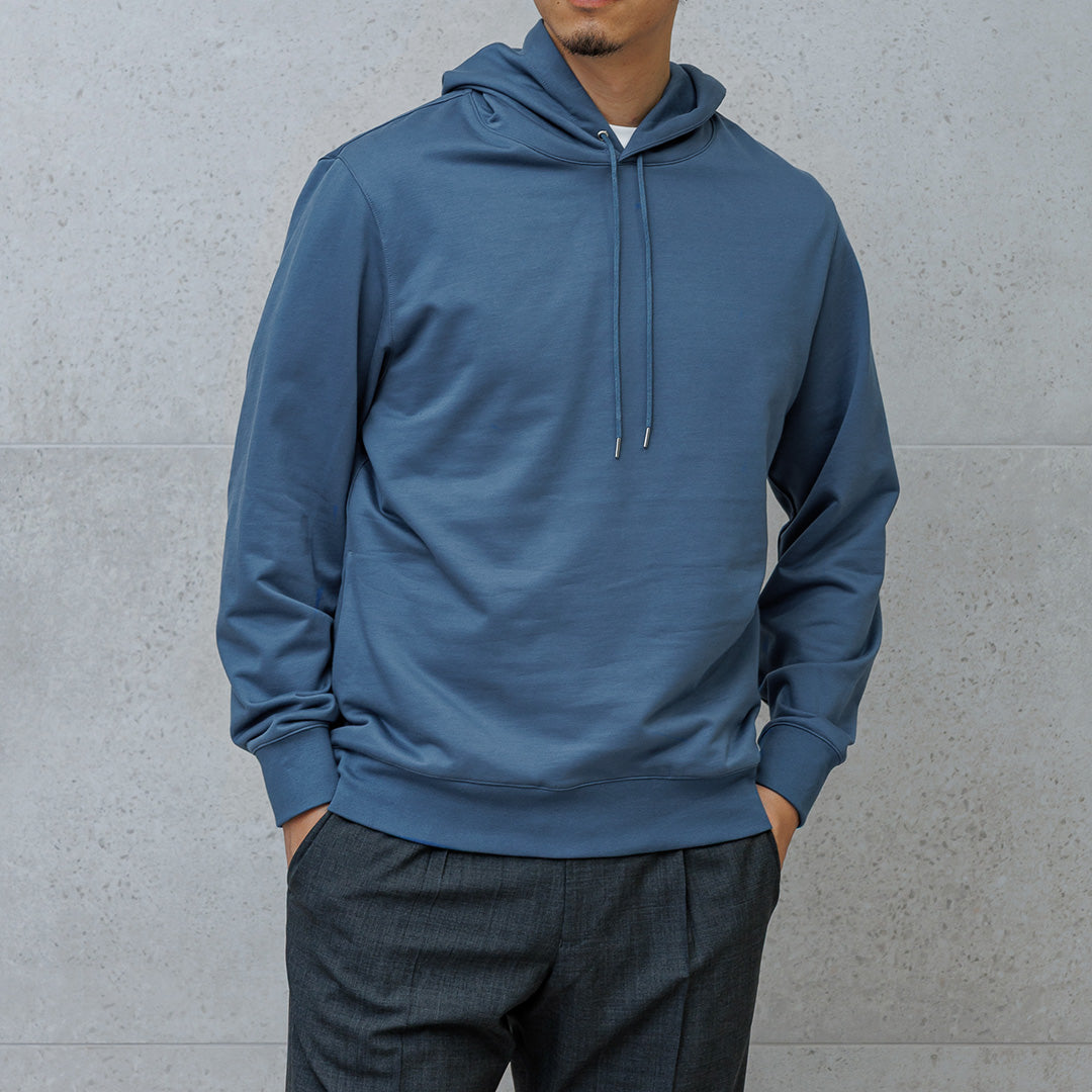 Smooth Terry Hoodie Color: Graphite Blue