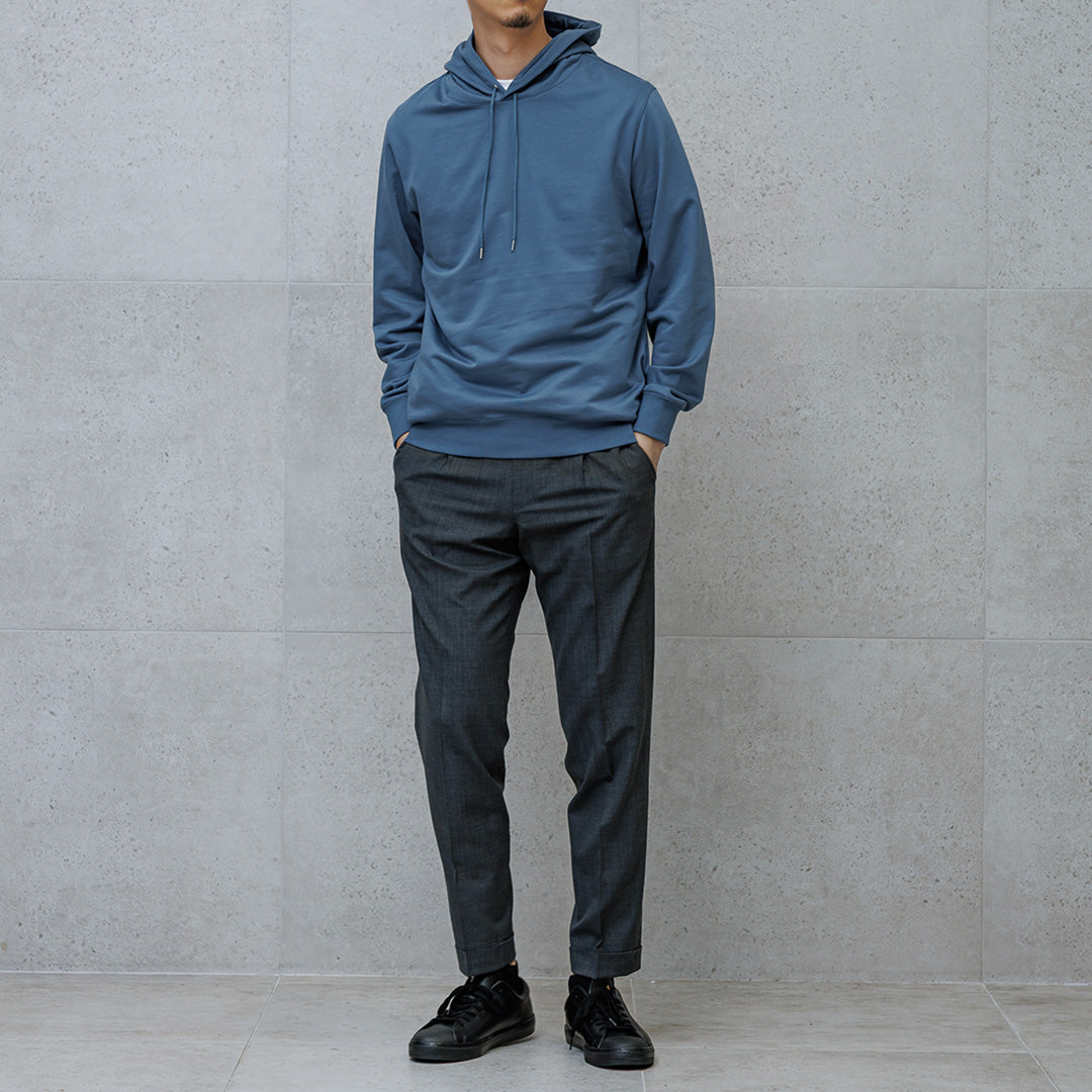 Smooth Terry Hoodie Color: Graphite Blue