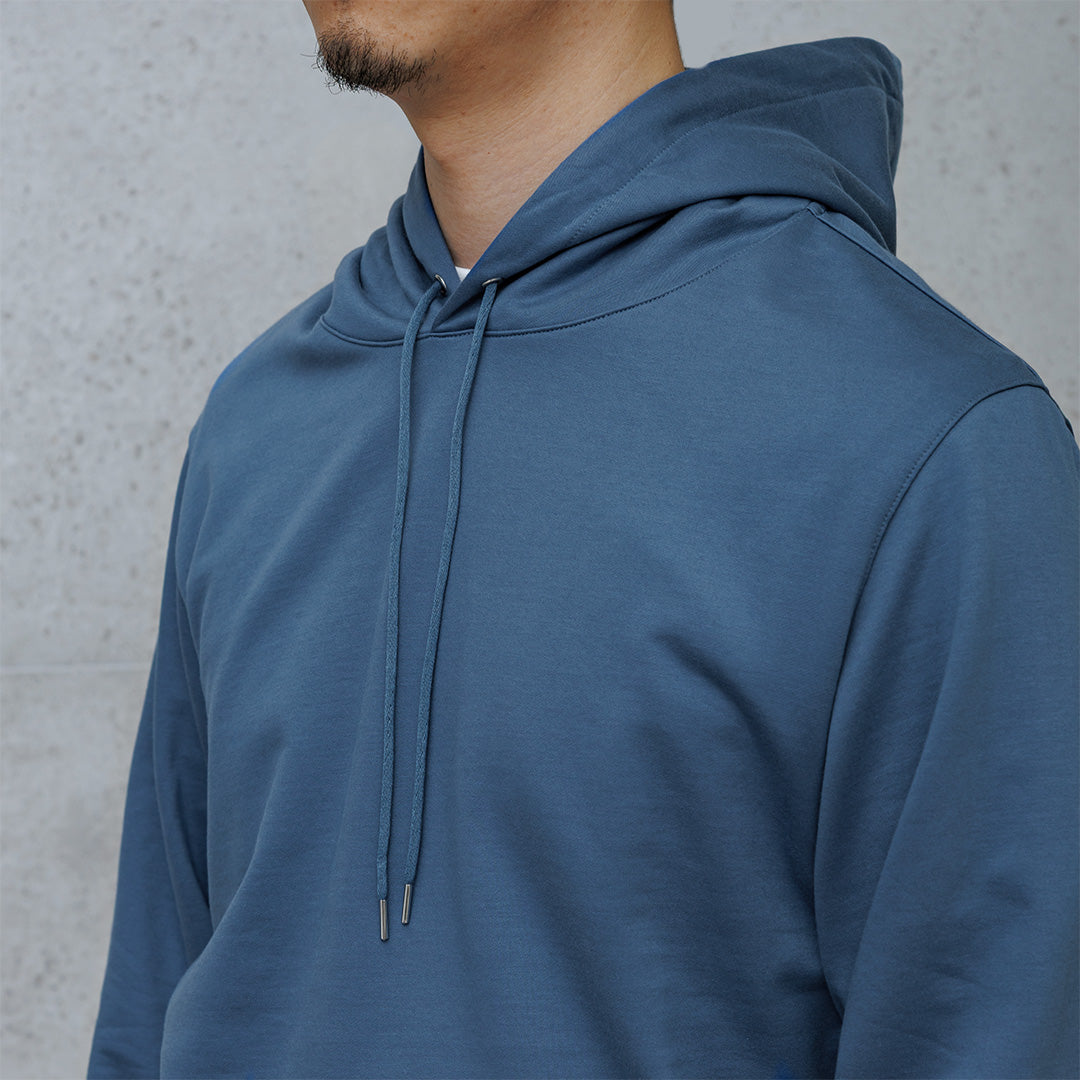 Smooth Terry Hoodie Color: Graphite Blue