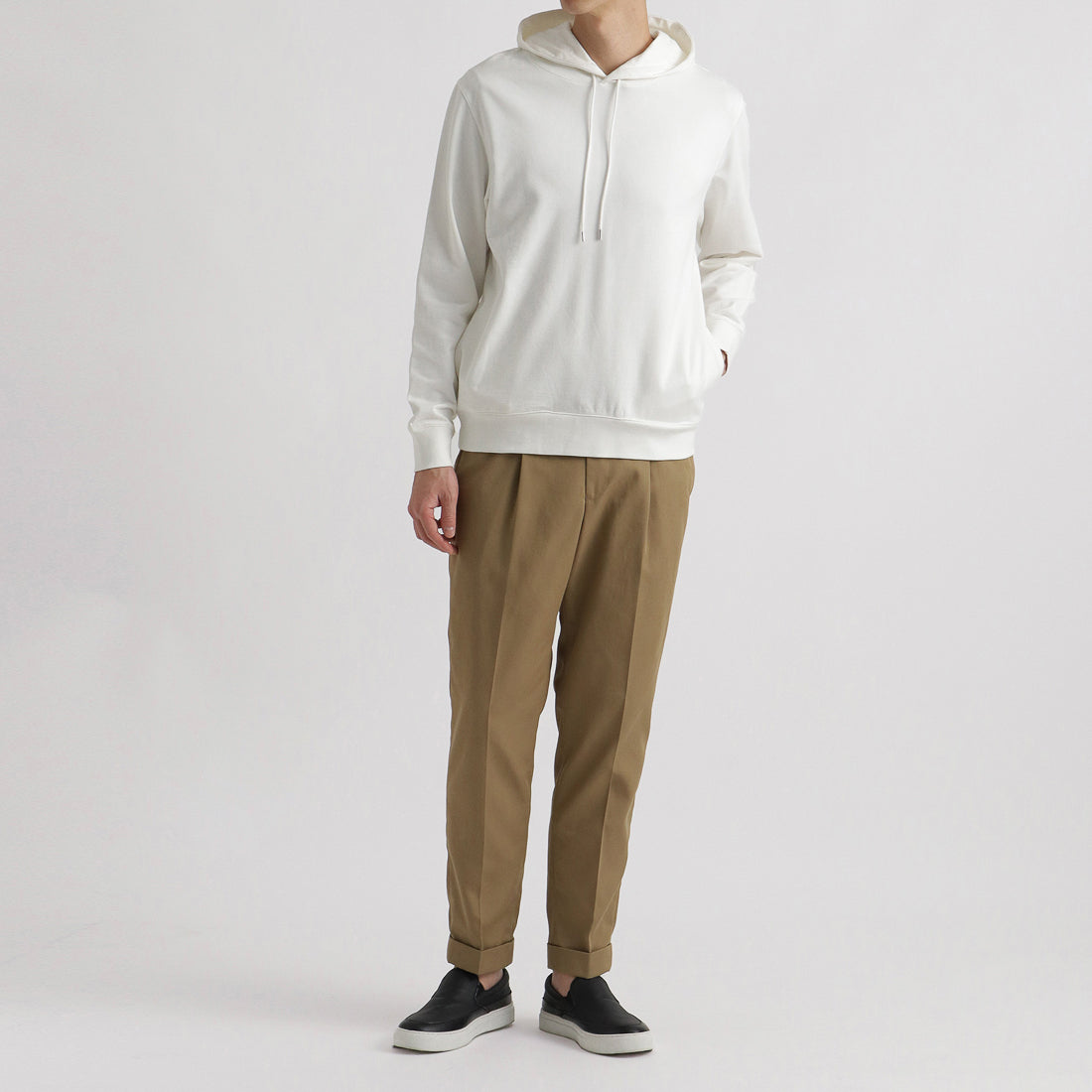 【Renewal】Smooth Terry Hoodie Color: Off White
