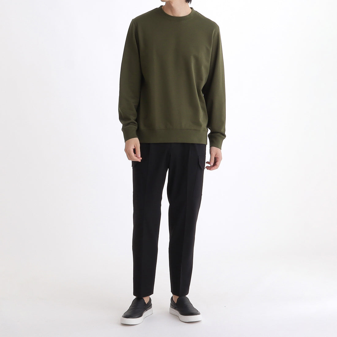 Smooth Terry Sweatshirt Color: Olive