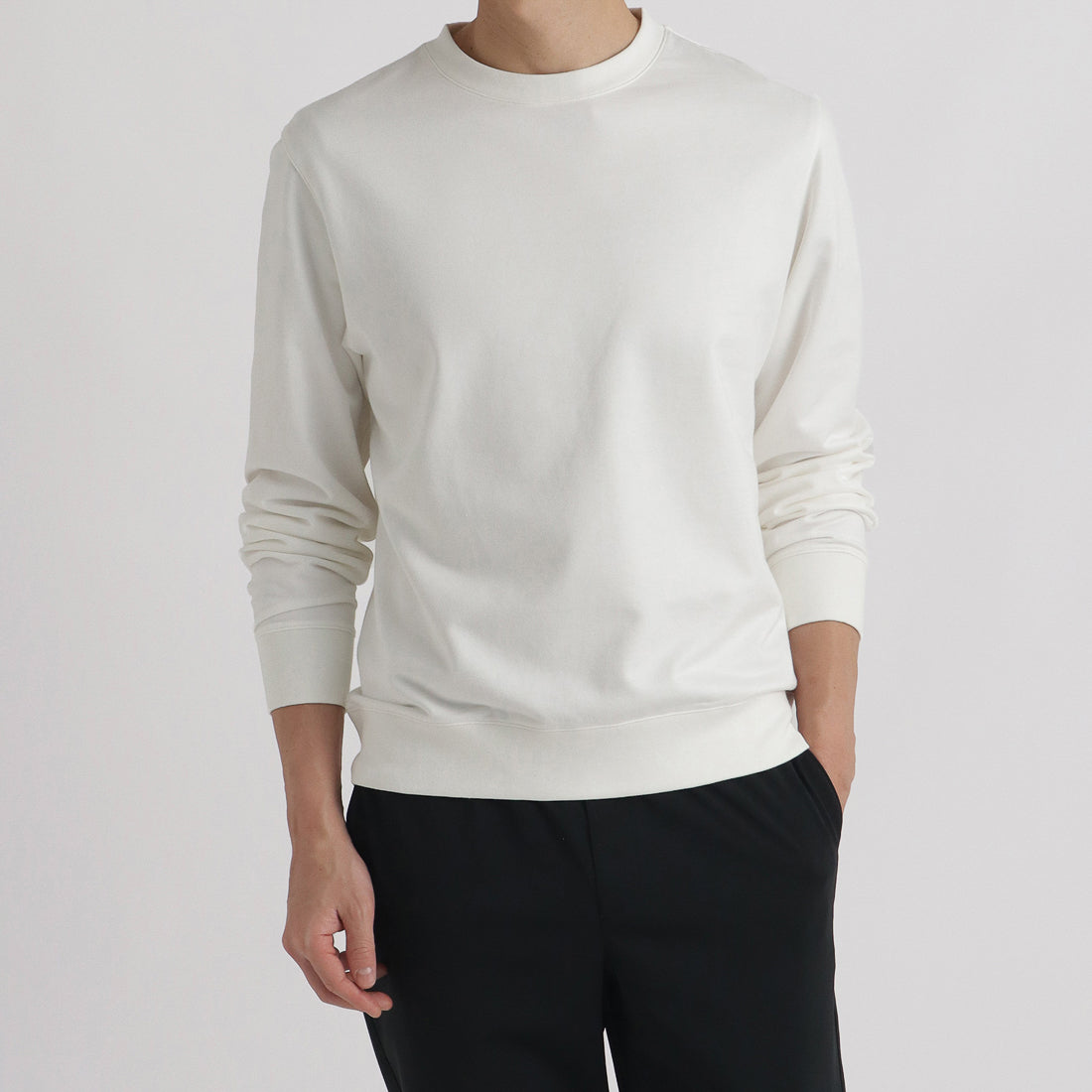 【Renewal】Smooth Terry Sweatshirt Color: Off White