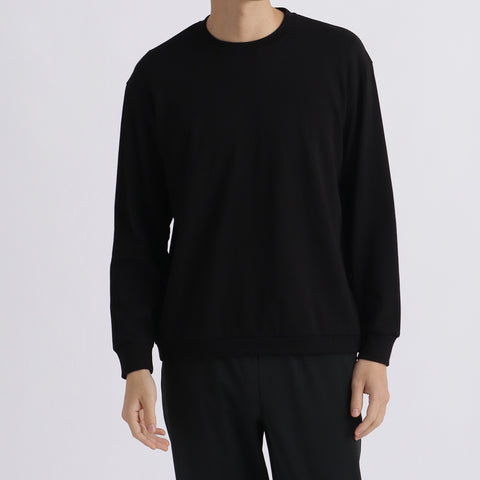 【THE LIMITED EDITION】Terry Fleece Middle Sweatshirt Color: Black