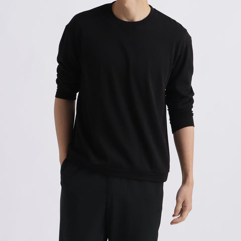 【THE LIMITED EDITION】Terry Fleece Middle Sweatshirt Color: Black