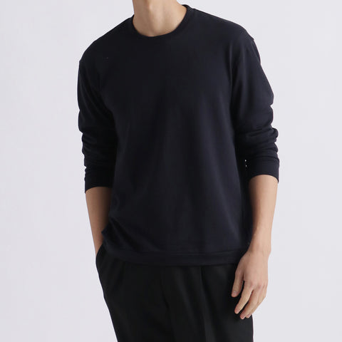 【THE LIMITED EDITION】Terry Fleece Middle Sweatshirt Color: Navy