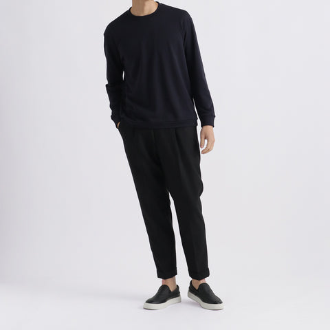 【THE LIMITED EDITION】Terry Fleece Middle Sweatshirt Color: Navy