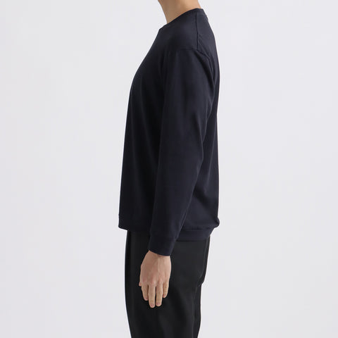 【THE LIMITED EDITION】Terry Fleece Middle Sweatshirt Color: Navy