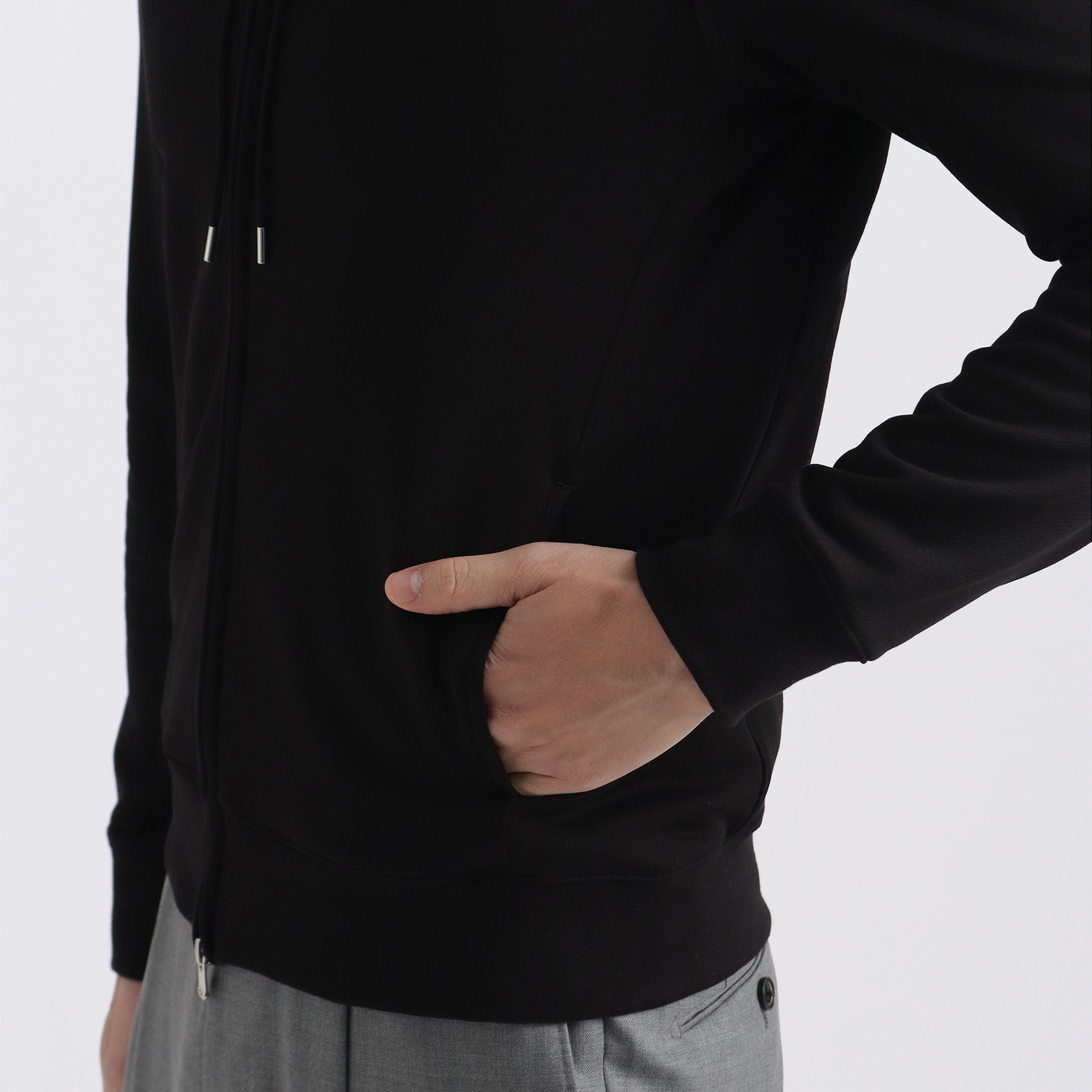 スビンプラチナム 裏毛ジップアップフーディー ブラック | ＋CLOTHET
