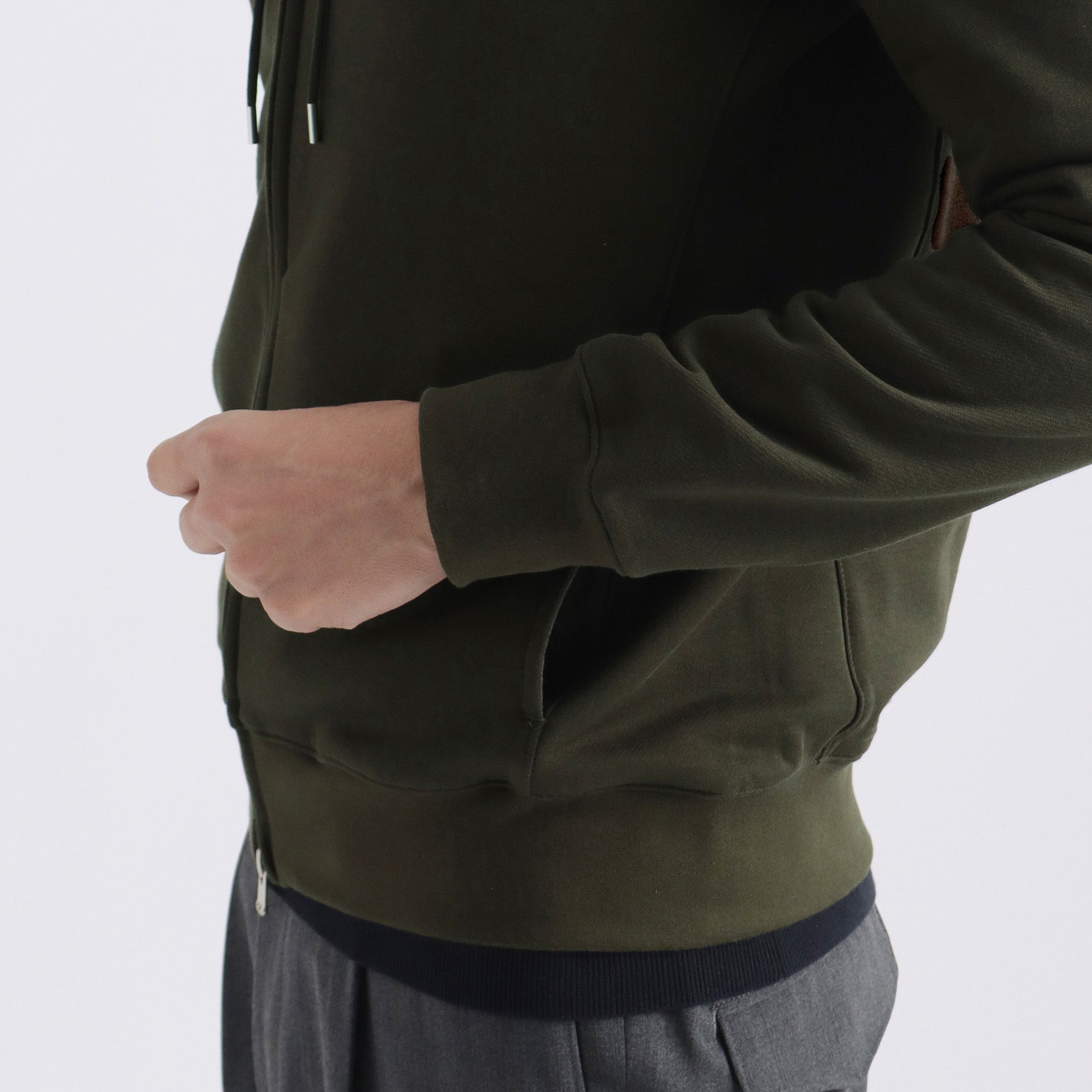 スビンプラチナム 裏毛ジップアップフーディー オリーブ | ＋CLOTHET