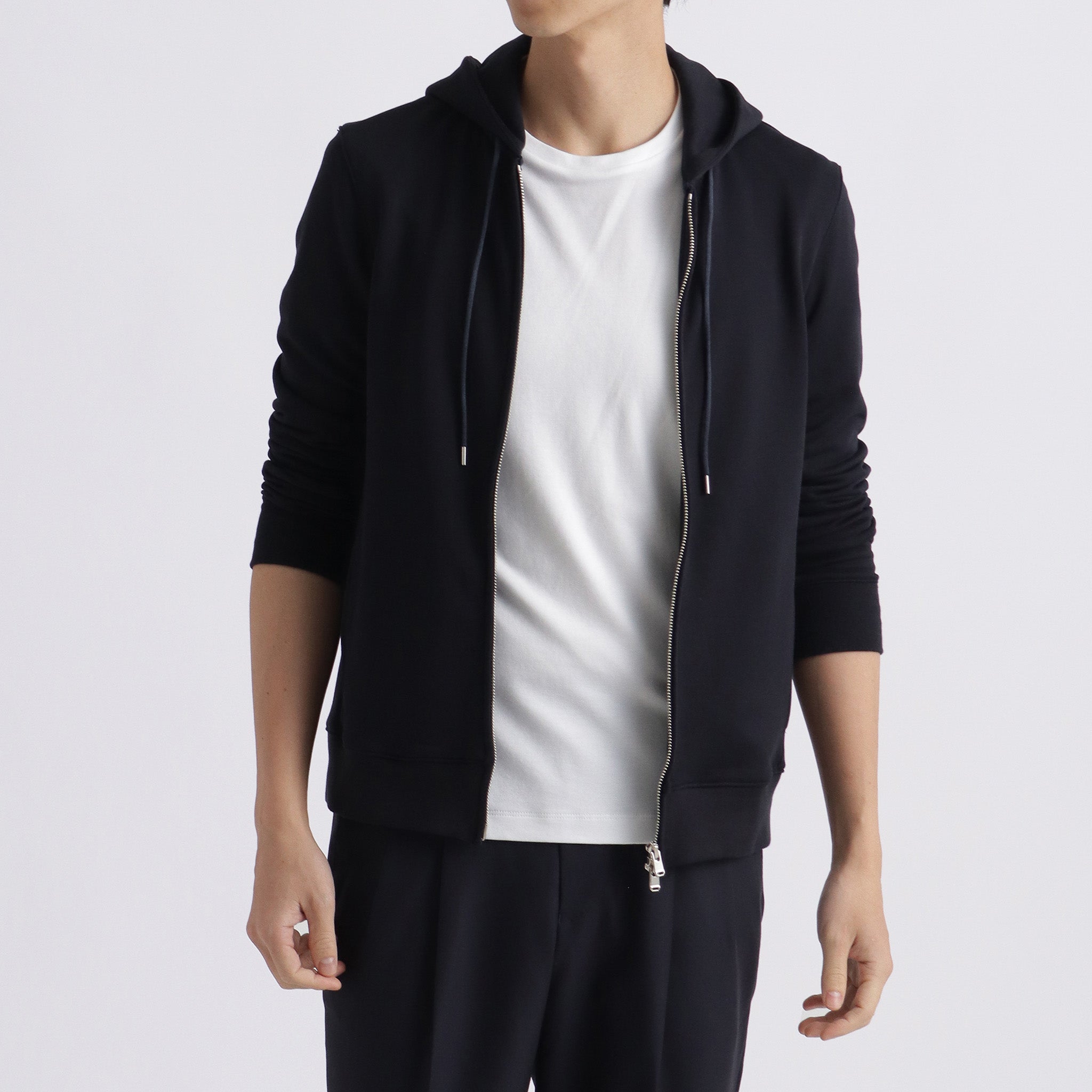 スビンプラチナム 裏毛ジップアップフーディー ネイビー