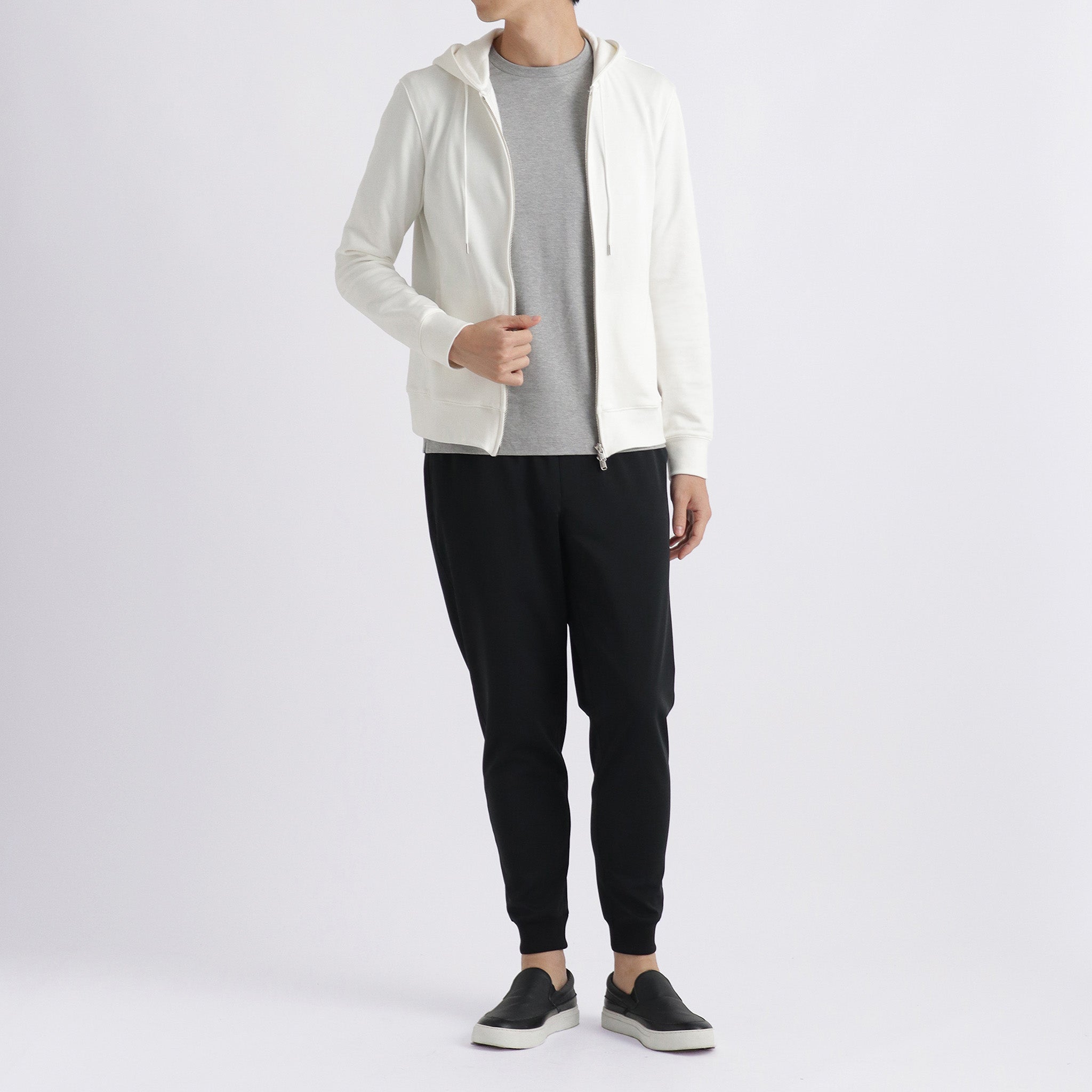 スビンプラチナム 裏毛ジップアップフーディー オフホワイト