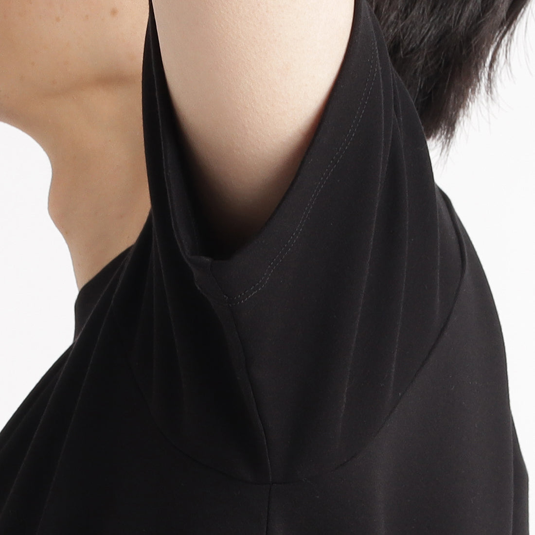 スビンプラチナムスムース モックネックビッグTシャツ ブラック