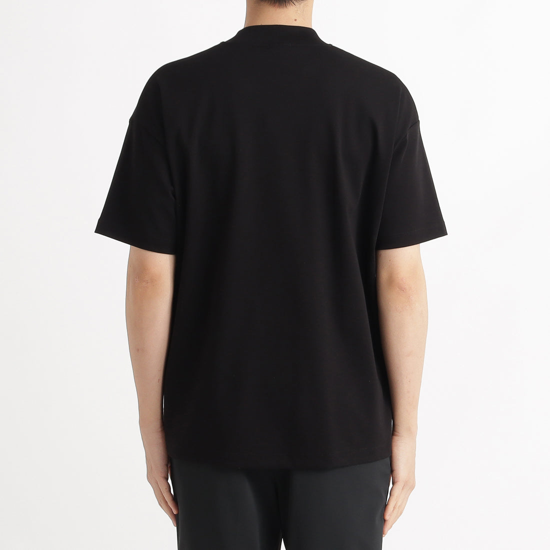 スビンプラチナムスムース モックネックビッグTシャツ ブラック
