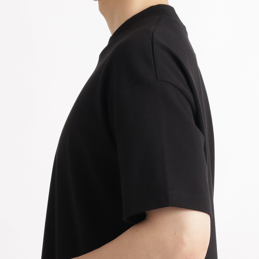 Mock Neck Big T-shirt Color: Black