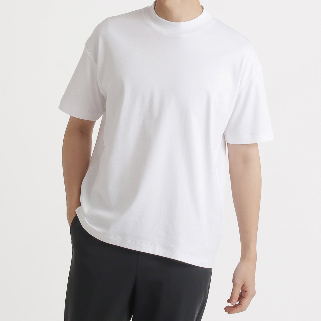 Mock Neck Big T-shirt Color: White
